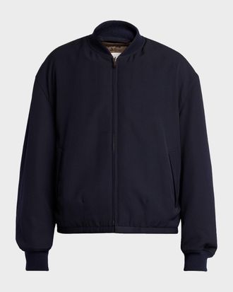 The Row Mens Fenn Wool and Silk Reversible Bomber Jacket