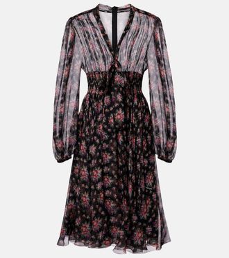 Dolce & Gabbana Floral shirred silk midi dress