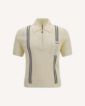 Versace Jacquard cotton knit Polo Male 52
