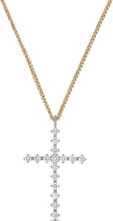 Bony Levy 18K Gold Liora Diamond Cross Pendant Necklace in Two Tone at Nordstrom