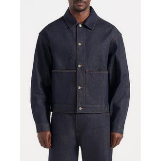 Mani&egrave;re De Voir Damien Boxy Fit Denim Jacket in Indigo at Nordstrom, Size Xx-Large