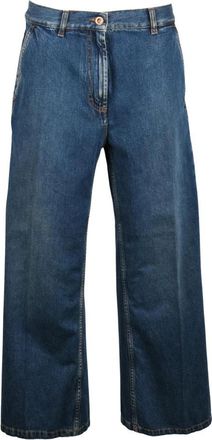 Aspesi 0160 G371 Wide Leg Denim Broeken - Dames - Loose Fit Jeans - Blauw - M - Denim - Jeans