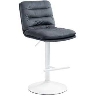Clp Clp - Taburete De Bar Damar En Terciopelo Gris Oscuro Blanco