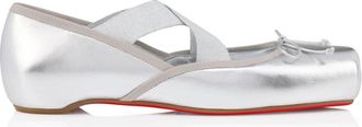 Christian Louboutin Cassiasticina - Dames - Ballerinas - Grijs - 36 1/2 EU - Leer - Schoenen
