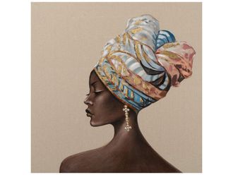 Schubiger M&ouml;bel Bild Dunkle Sch&ouml;nheit mit Buntem Turban 1