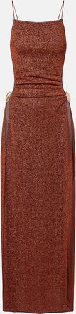 Os&eacute;ree Os&eacute;ree Lumi&egrave;re Shell open-back maxi dress