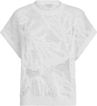 Brunello Cucinelli Dazzling water lilies t-shirt in White at Nordstrom, Size 3X-Large Eu
