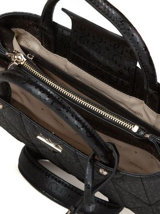 Guess Womens Satchel Bag Black Polyurethane - Satchel-Bags