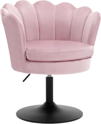 Woltu Taburete Silla De Maquillaje Silla Con Asiento En Forma De Flor Dormitorio, Rosa - Woltu