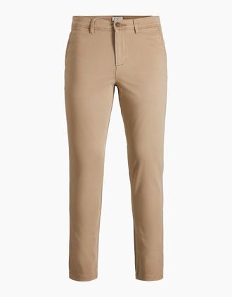Jack & Jones Mens Jack & Jones Slim Fit Chino Trouser Bowie BEIGE - Cream - Size: 34W 30l
