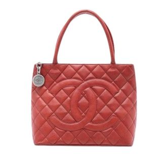Chanel Pre-owned Tote Bags, female, Red, Size: ONE SIZE Pre-owned Vintage Leather Tote Bag