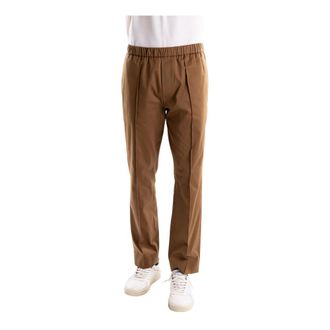 Paolo Pecora Straight Trousers, male, Brown, Size: XL Straight Trousers