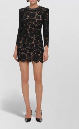 Self Portrait lace long-sleeve mini dress