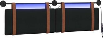 vidaXL Cabecero Colgante Con Luz Led Negro Pu Antiguo Vidaxl