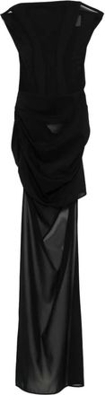 Alex Perry Abito asimmetrico con drappeggio - Nero