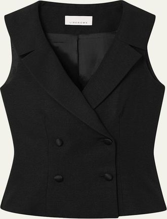 Liberowe Blair Double-Breasted Sleeveless Blazer Top