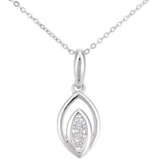 Diamant L'éternel Womens 9ct White Gold Diamond Eye Design Pendant Necklace of Length 46cm - One Size