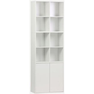 Sweeek Sweeek - Estante, biblioteca modular con 2 puertas y 8 nichos, Kompo, Blanco, 70x35x70 cm