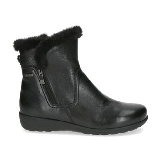 Caprice Zwarte Casual Gesloten Booties Vrouwen - Dames - Winterlaarzen - Zwart - 37 EU - Leer - Schoenen