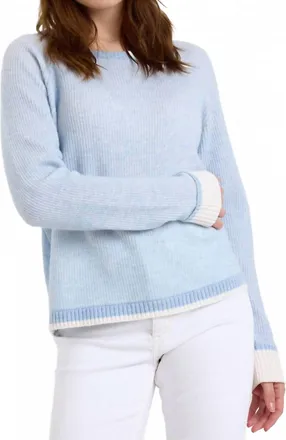 Brodie Irene Cashmere Jumper Top In Blue Mist