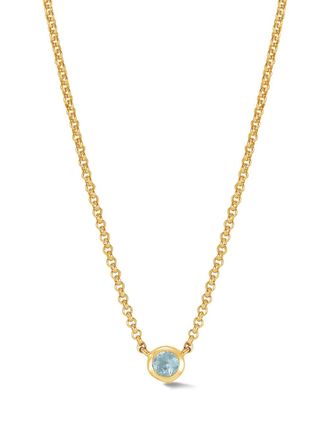 Dower & Hall 18kt geelgouden vermeil halsketting met aquamarijn