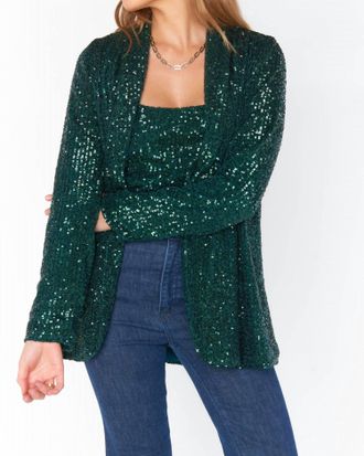Show me your Mumu Dance Blazer In Emerald Sequins