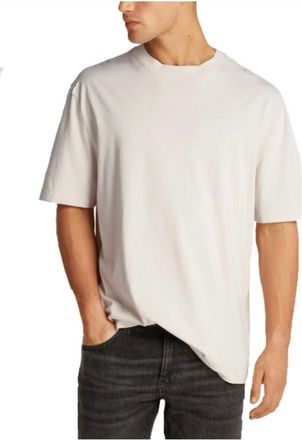 Calvin Klein T-Shirts, male, Beige, Size: XL Minimalist Puff Print Tee