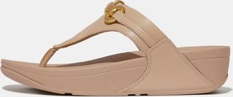 FitFlop Dames Fit Flop Lulu Chunky-Snaffle leren teensandalen in beige