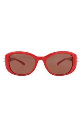 Alexander McQueen 54mm Oval Sunglasses in Red Red Brown at Nordstrom Rack