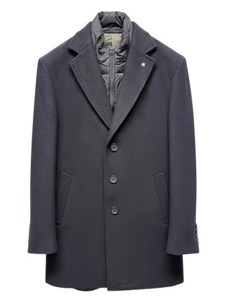 Manuel Ritz buttoned coat - men - Wool/Polyester/Other fibres - 54 - Blue