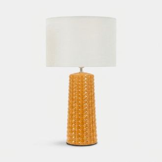 Les Tendances L&aacute;mpara De Mesa De Cer&aacute;mica Con Pantalla Gliss - Amarillo