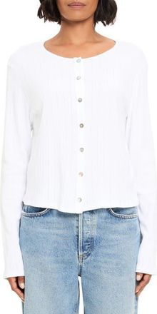 Michael Stars Mackenzie Pointelle Cardigan in White at Nordstrom, Size X-Small