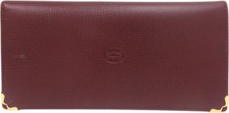Cartier Bordeaux Leather Long Wallet (Bi-Fold) (Pre-Owned)