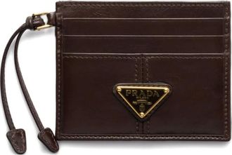 Prada Portacarte con logo - Marrone