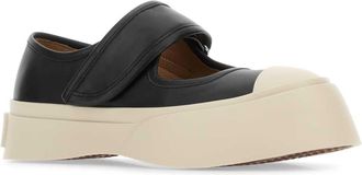 Marni Womens Black Leather Mary Jane Sneakers