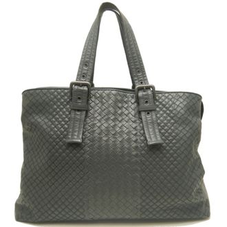 Bottega Veneta Intreccio Gray Intrecciato Tote Bag (Pre-Owned)