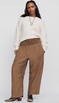 Pilcro Reese Smocked Pull-On Barrel Pants