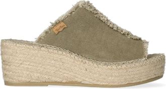 Toni Pons Khaki Espadrille Schoen met Enkelband - Dames - Sleehakken - Groen - 38 EU - Jute - Schoenen