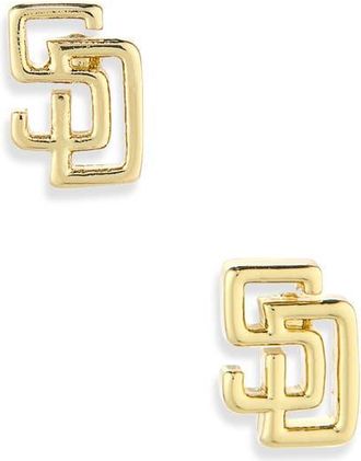 Luv AJ San Diego Padres Logo Stud Earrings in Gold at Nordstrom