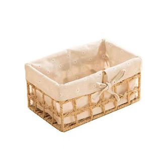 OEM Cesta De Almacenamiento De Mimbre Tejida A Mano, Cuerda De Papel, Cesta Rectangular Decorativa De Mimbre, Caja De Almacenamiento En Forma De B