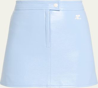 Courr&egrave;ges Reedition Vinyl Mini Skirt
