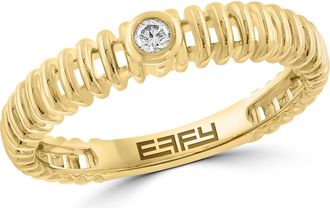 Effy Diamond Bar Textured Band Ring in Gold at Nordstrom Rack, Size 7