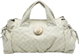Gucci Pre-owned Handbags, female, White, Size: ONE SIZE Pre-owned Leather Tote