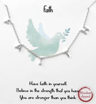 White Label Womens Faith Necklace In Silver