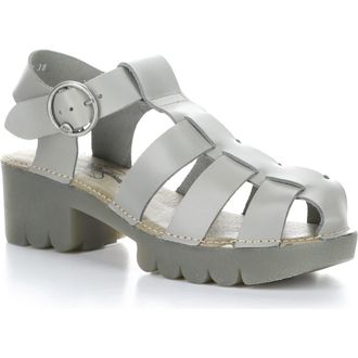 FLY London Emme Platform Fisherman Sandal in 002 Cloud Bridle at Nordstrom Rack, Size 10-10.5Us / 41Eu