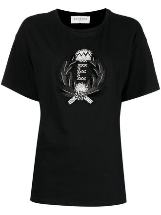 Ermanno Scervino logo-patch T-shirt - Black