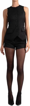 Parentezi Liv Front Button Vest In Black