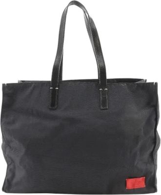 Valentino Pre-owned Tote Bags, female, Black, Size: ONE SIZE Pre-owned Canvas shoulder-bags