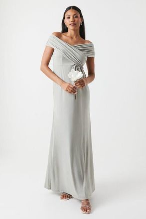 Coast Bardot Ruched Jersey Bridesmaid Dress in Sage at Nordstrom, Size 12