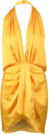 Nineminutes Damesjurk - Dames - Korte kleedjes - Geel - S - Polyester - Kleedjes